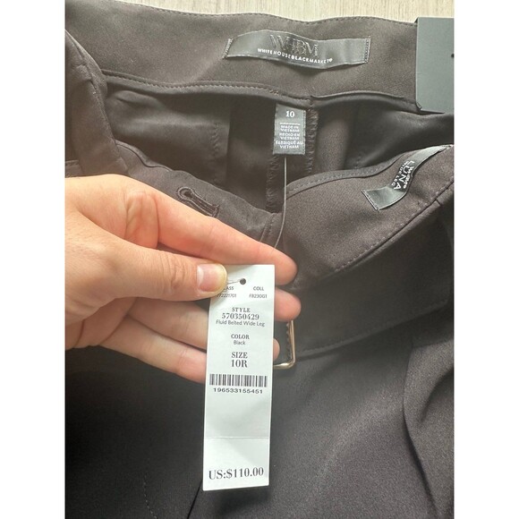 White House Black Market High-Rise Luna‎ Belted Wide Leg pants size 10R - Picture 3 of 3